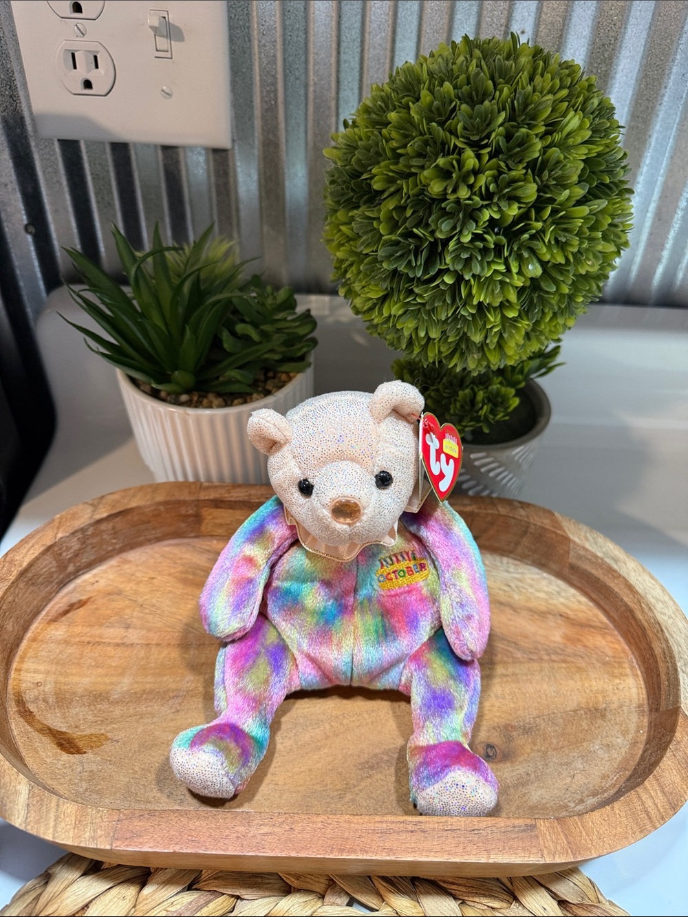 New Ty Beanie Baby Plush Rainbow Bear - Multicolor